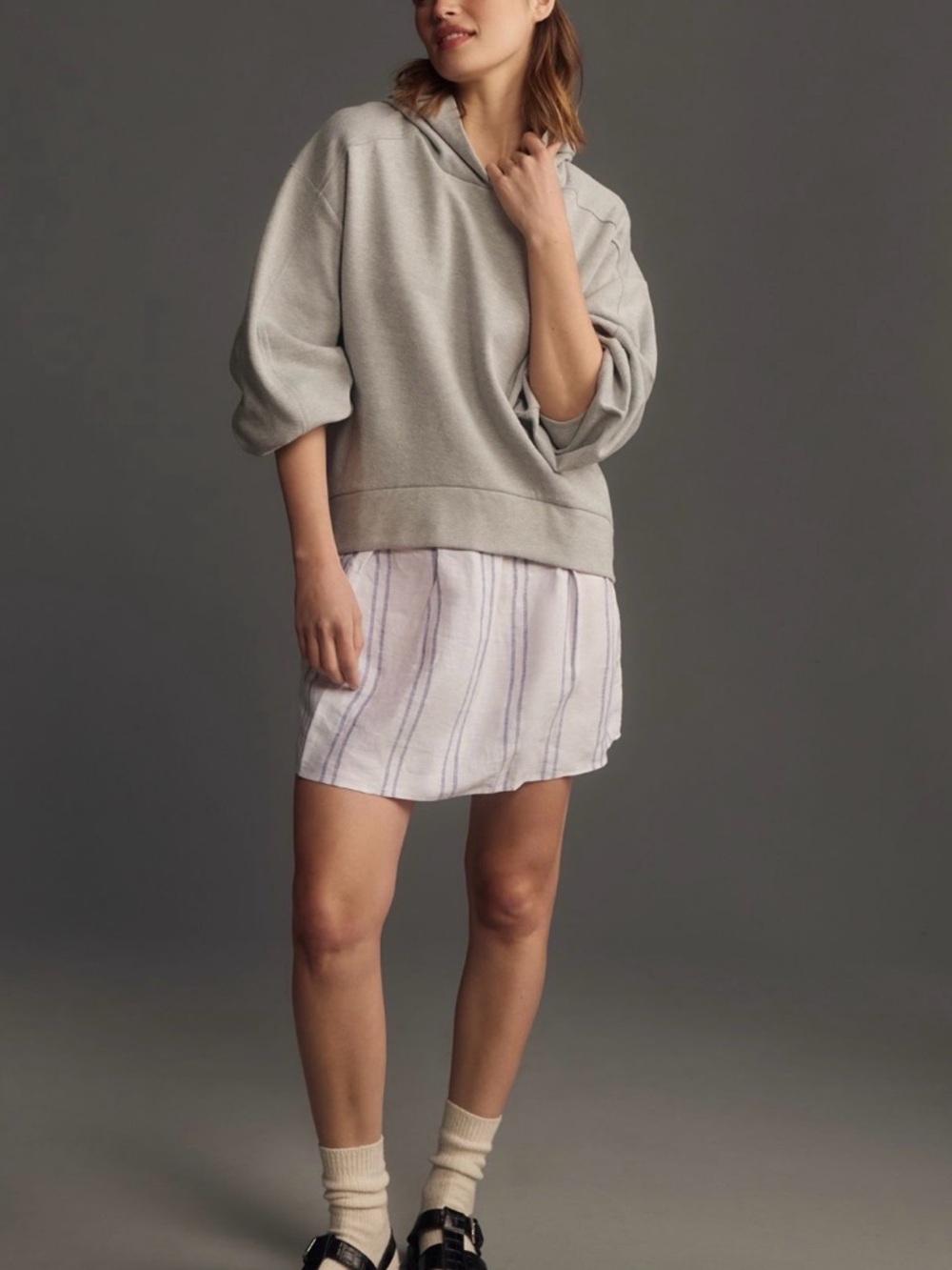 Anthropologie Pilcro Hooded Sweatshirt Twofer Mini Dress